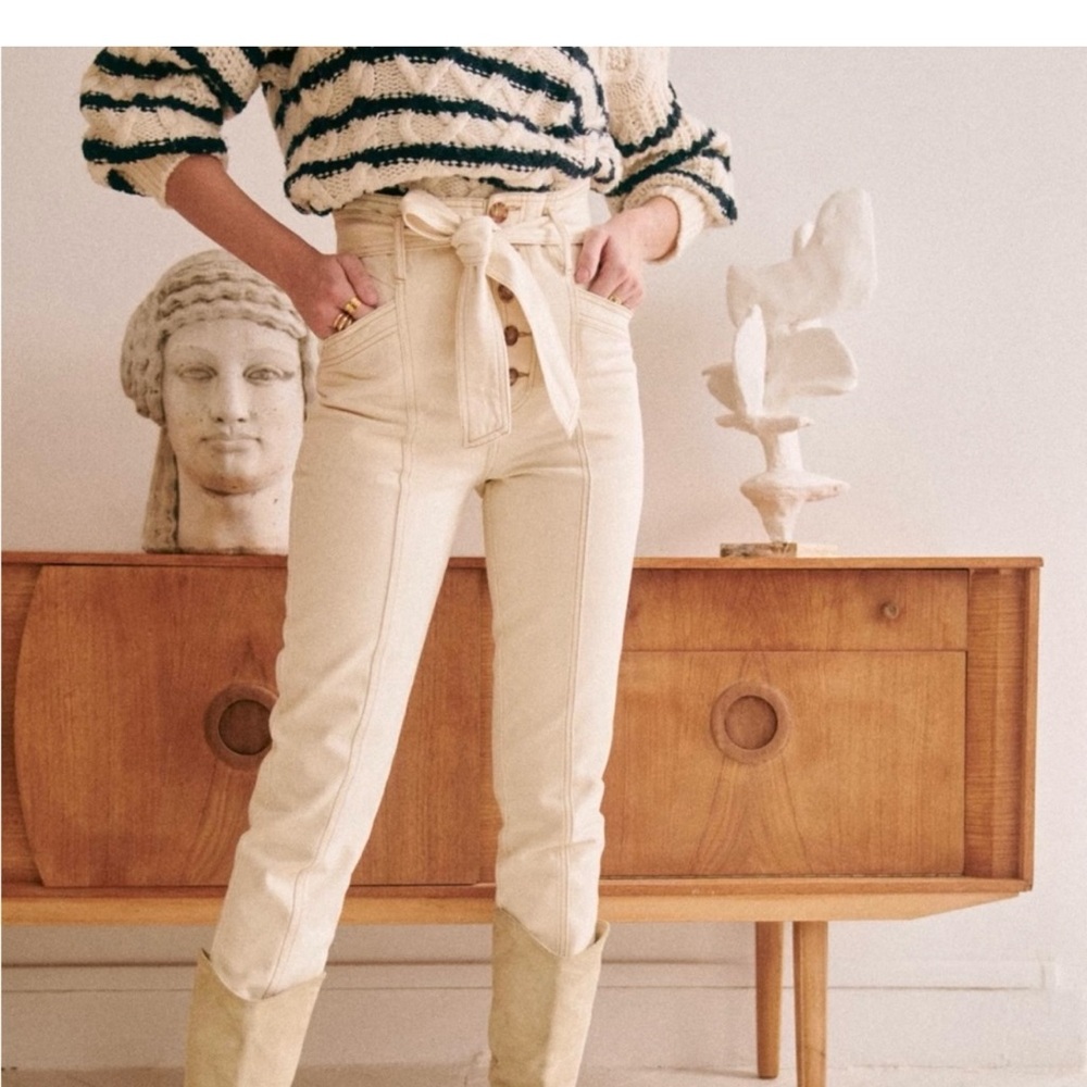 Sezane Maxime trousers in ecru, size 38